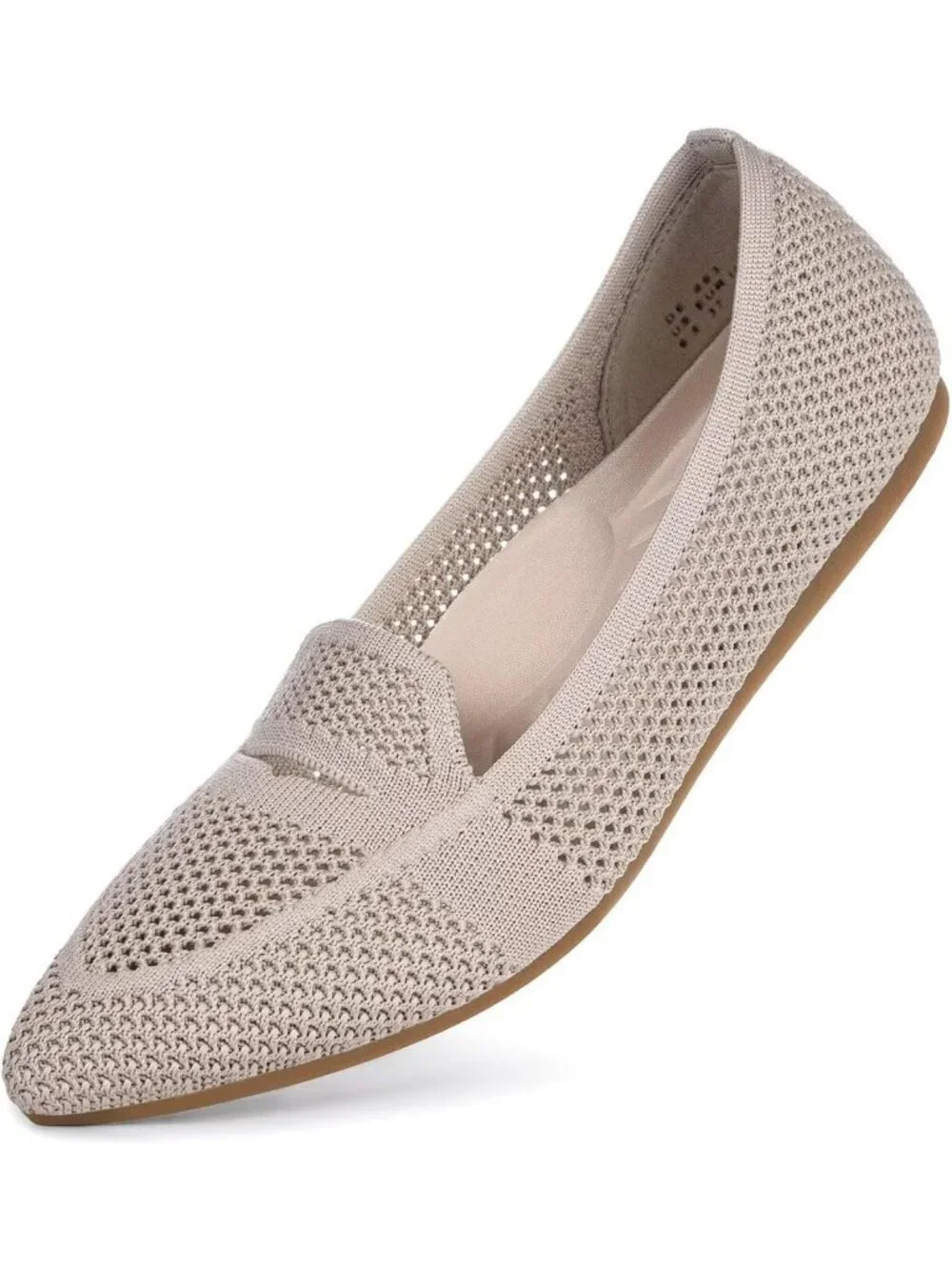 Womens Camel Pointed Toe Penny Dressy Ballet Knit Mesh Slip On Flat Loafer Shoes